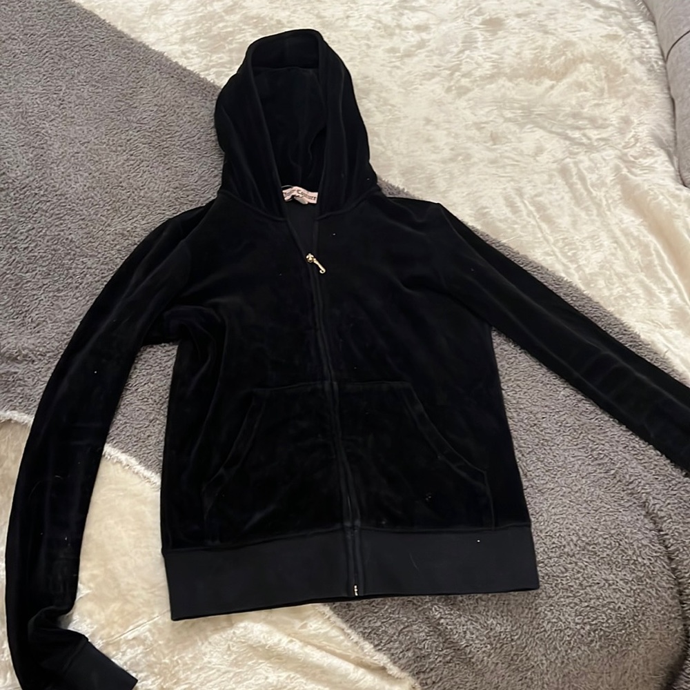 Juicy couture black velour track jacket